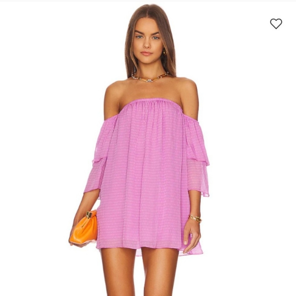 Camila Coelho Dulce Pink Off-Shoulder Mini Dress Party Cocktail, XS - NWT